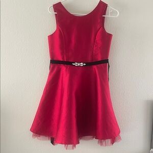 Zunie magenta Formal Dress with Black Accent